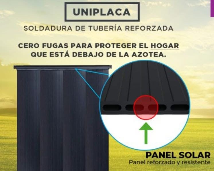 Sección de panel solar Uniplaca